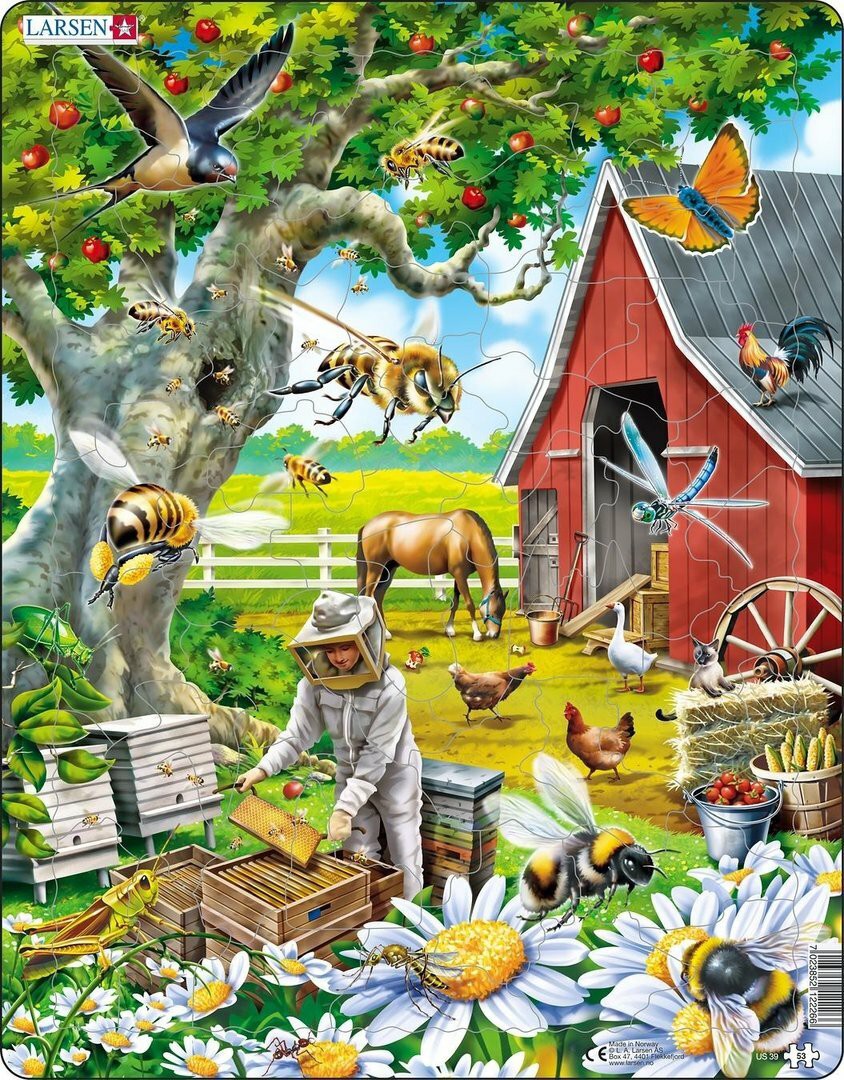Puzzel dieren ''imker bij de bijen''