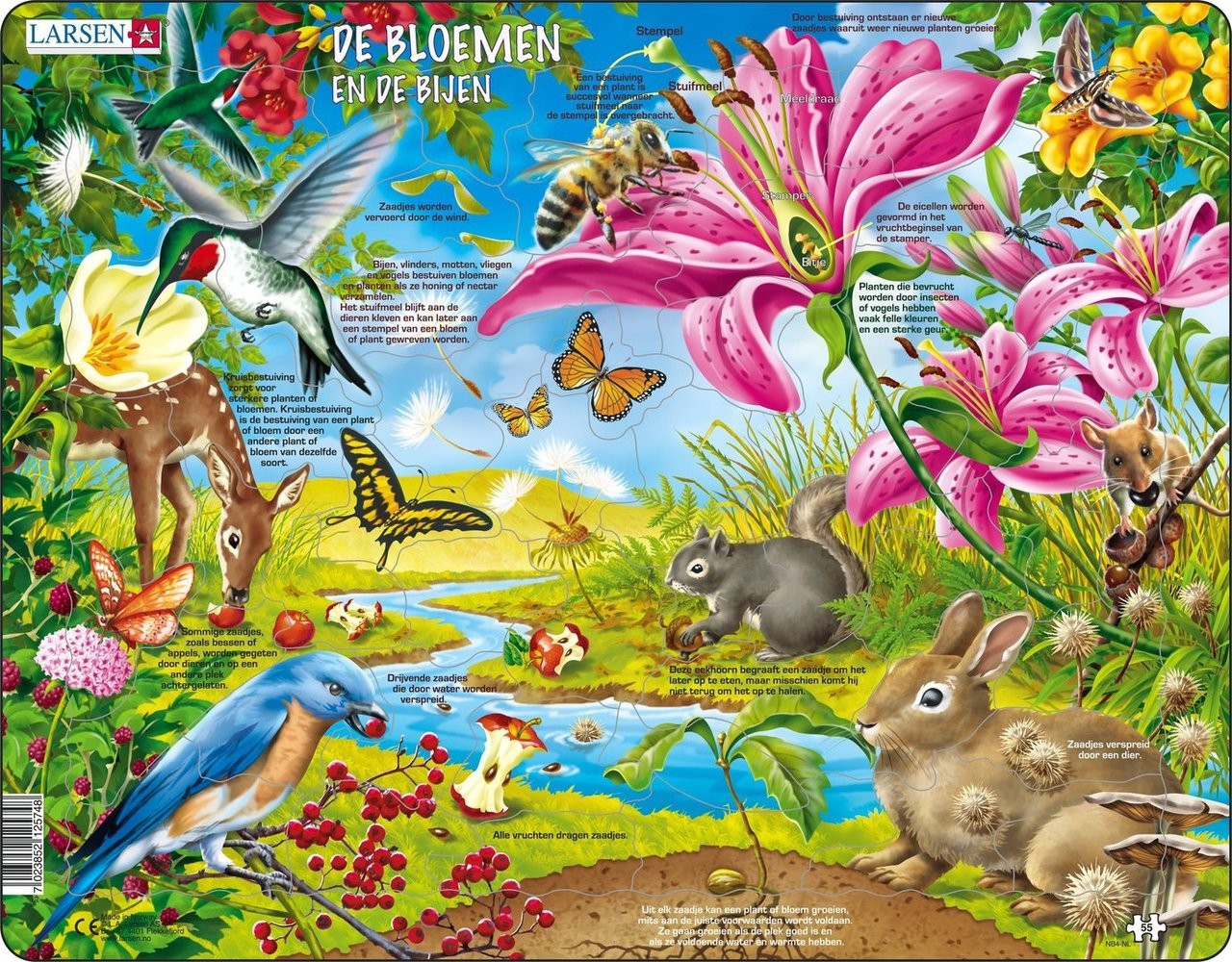 Puzzel dieren ''de bloemen en de bijen''