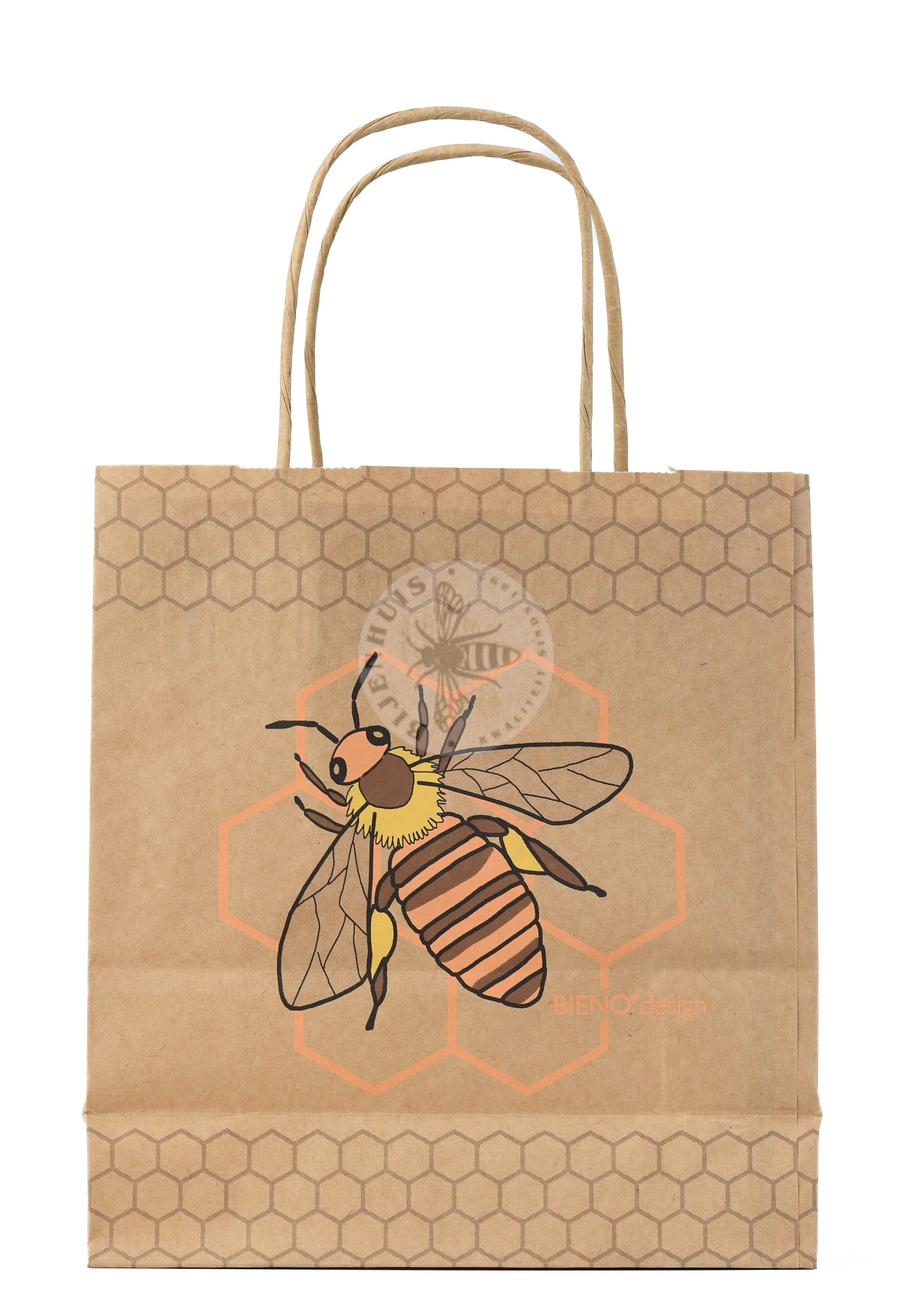 Papieren tas met bij groot;