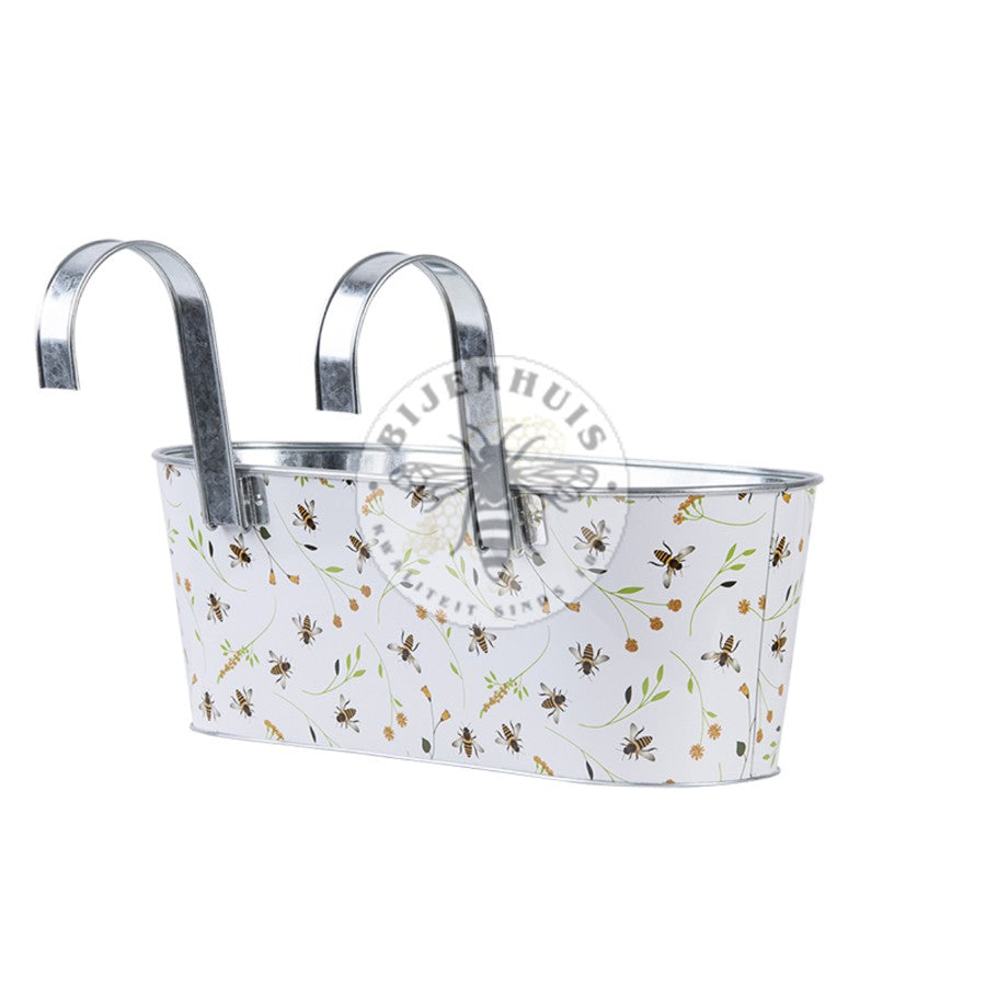 Bijenprint balkonbak met haken;Bijenprint balkonbak met haken