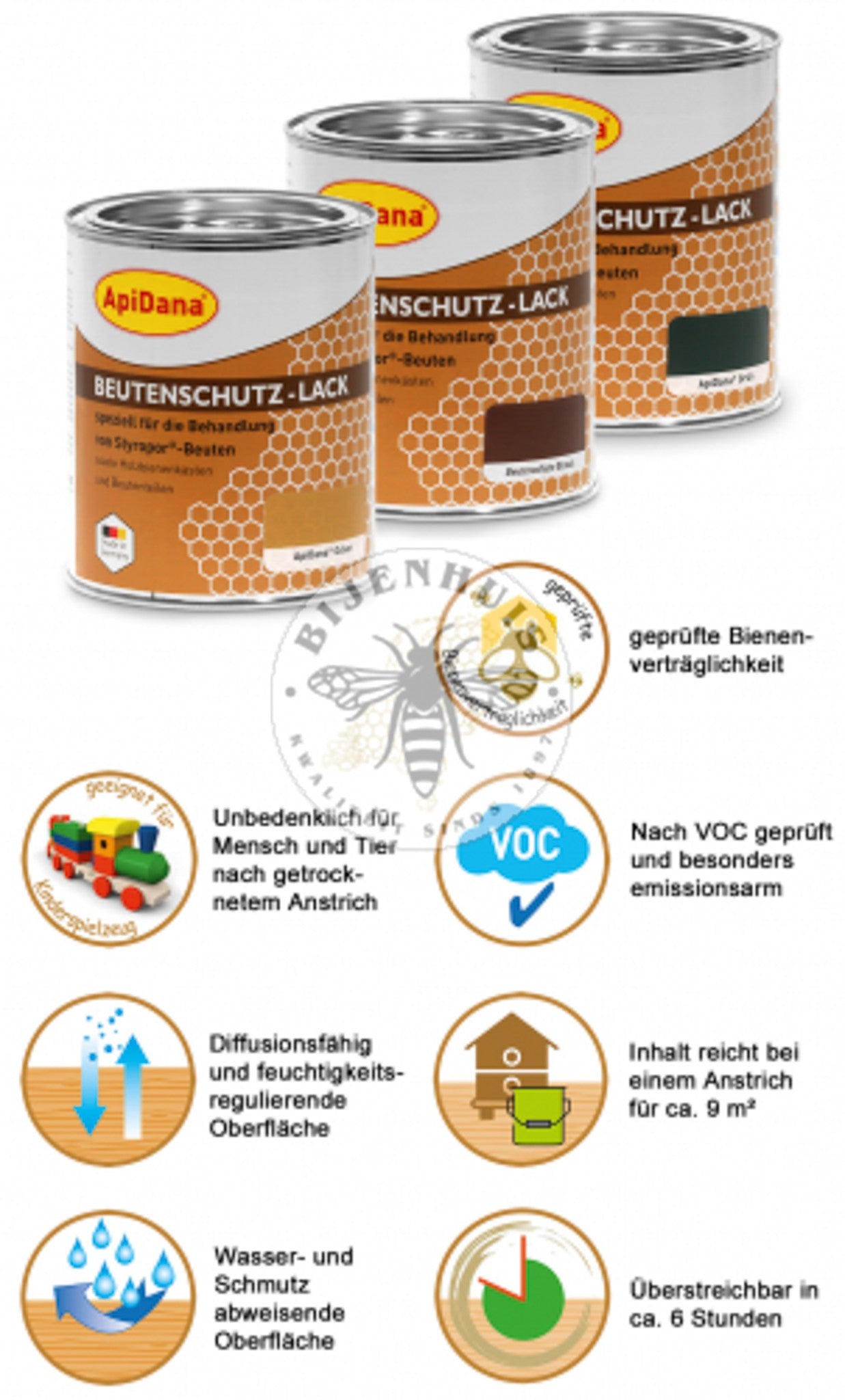 Apidana lak voor bijenkasten - diverse kleuren - 750 ml