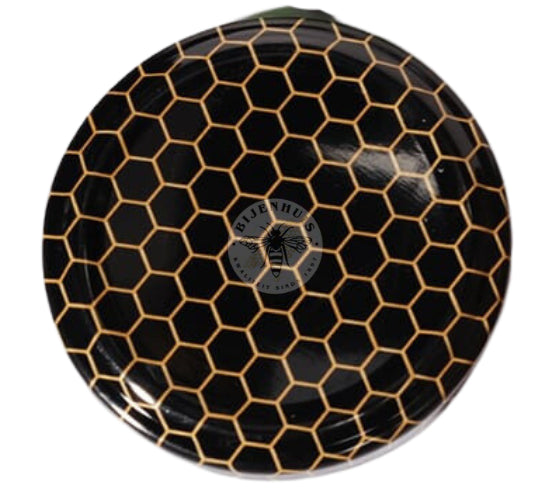 Deksel 63mm Zwart met Raatmotief