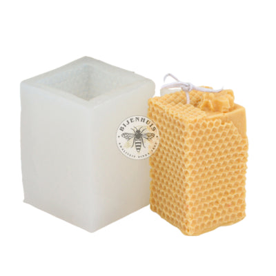 Gietmal kubus raat met honingbij