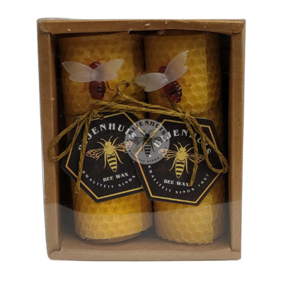 Bijenwaskaarsen Opgerold 2st;Bijenwaskaarsen Opgerold 2st