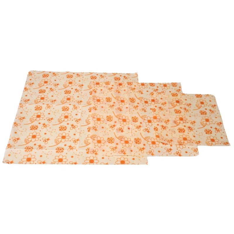 Bijenwas wraps set van 3 st - bloemenpatroon;Bijenwas wraps set van 3 st - bloemenpatroon;Bijenwas wraps set van 3 st - bloemenpatroon