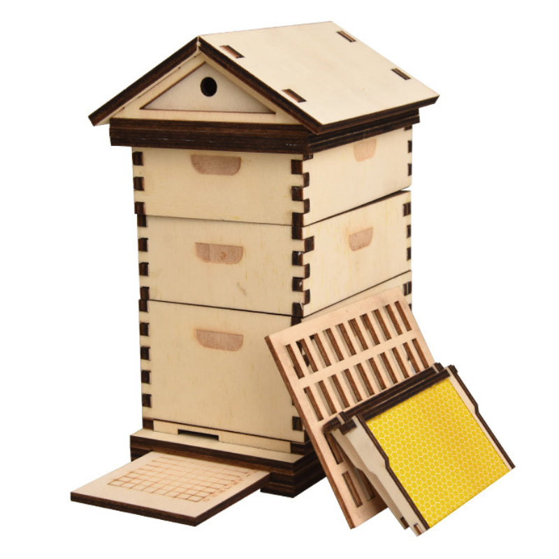 Miniatuur bijenkastje met puntdak