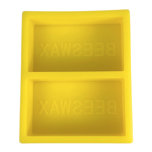 Siliconen mal voor blokjes bijenwas met opdruk beeswax