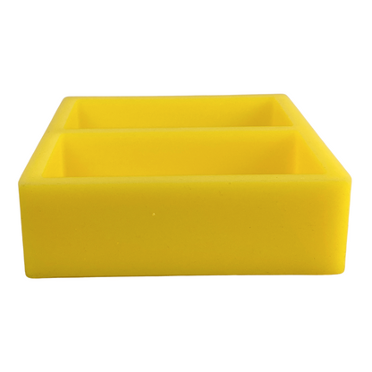 Siliconen mal voor blokjes bijenwas met opdruk beeswax