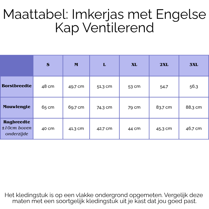 Imkerjas met Engelse Kap Ventilerend | Diverse Kleuren