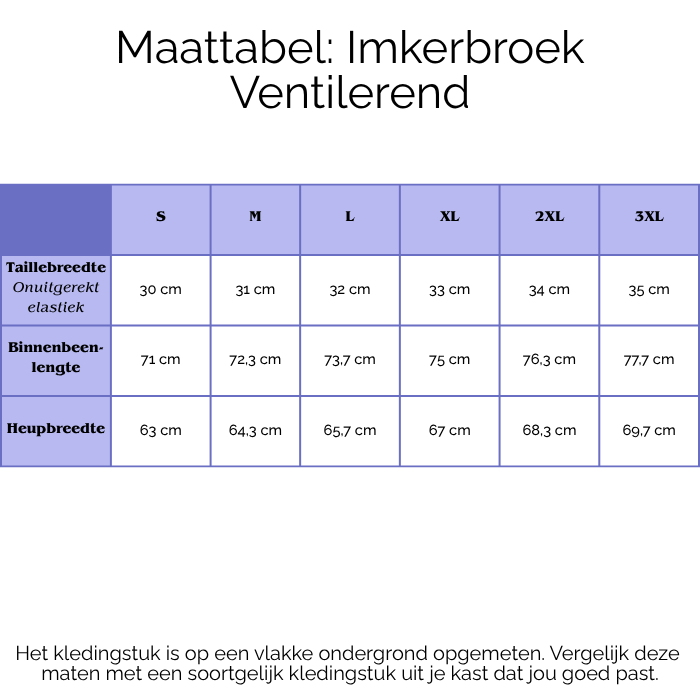 Imkerbroek Ventilerend | Diverse Kleuren