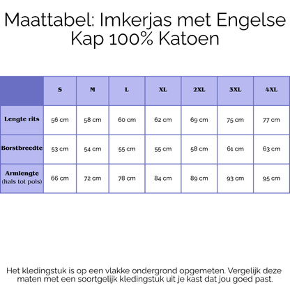 Imkerjas met Engelse Kap 100% Katoen | Diverse Kleuren